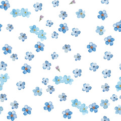 A seamless forget-me-not background. Vector illustration
