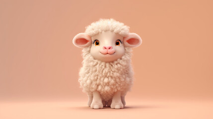Fototapeta premium Cute furry sheep