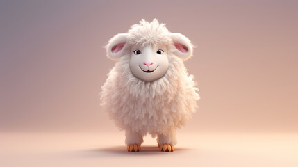 Fototapeta premium Cute furry sheep