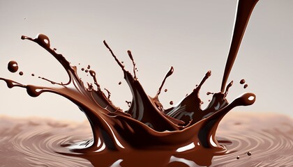Fototapeta premium Liquid chocolate splash, moving liquid chocolate, Generative AI