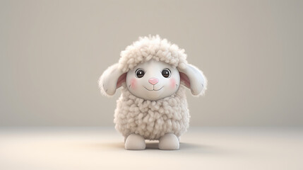 Fototapeta premium Cute furry sheep