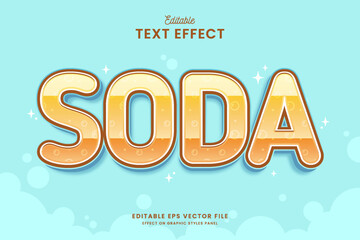 decorative soda editable text effect vector design