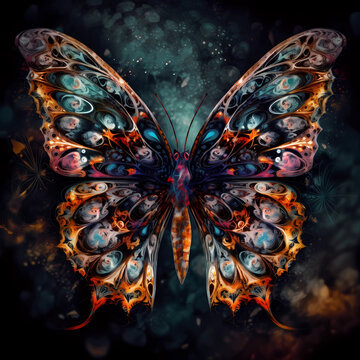 butterfly on dark background