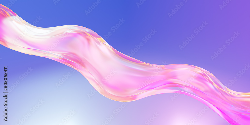 Aufkleber abstract colorful gradient wave glass geometry design, minimal glossy color wavy fluid motion backgr