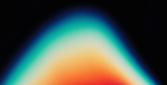 Vibrant colors flow grainy texture gradient background orange blue white abstract wave music cover banner design