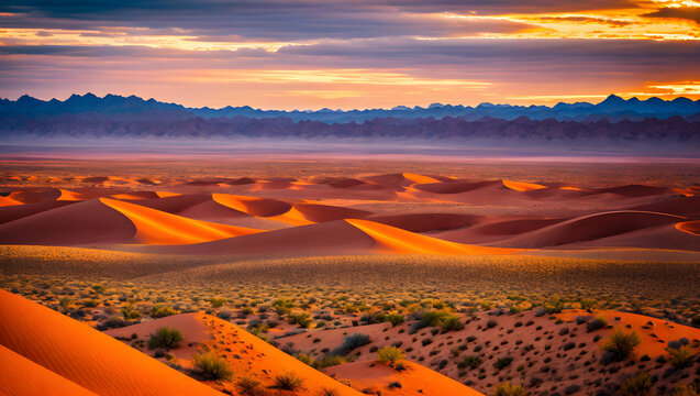 Image of desert and mountains in background