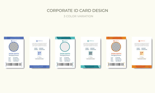 Modern Corporate Id card design template premium vector
