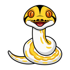 Cute albino tiger reticulated python cartoon