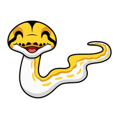 Cute albino tiger reticulated python cartoon