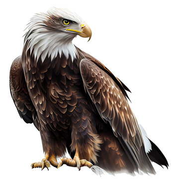 American Bald Eagle illustration for logo, tattoo or design. Generative AI