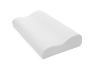 Orthopedic memory foam pillow isolated on white