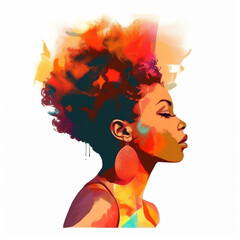 Watercolor black woman created by AI