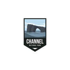 channel islands national park california landmark logo icon patch emblem vector illustration design