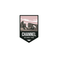 channel islands national park california landmark with whale logo icon vector illustration design