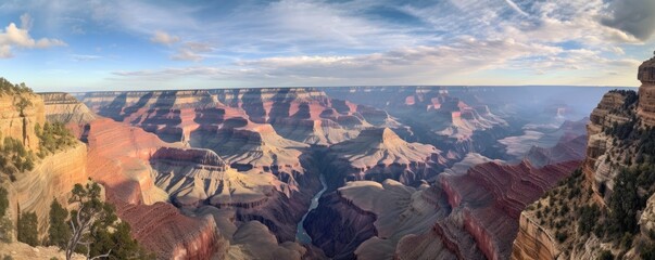 a Grand Canyon Horizontal, with bold colors infused. nature design texture. picturesque art Landscaped-themed, photorealistic illustrations in JPG. Generative ai