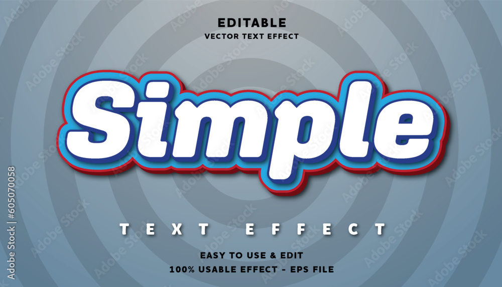 Poster simple editable text effect with modern and simple style, usable for logo or campaign title