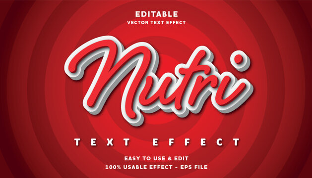 nutri editable text effect with modern and simple style, usable for logo or campaign title
