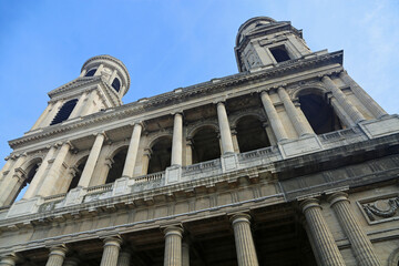 Naklejka premium Looking up Saint-Sulpice, Paris, France