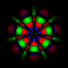 Kaleidoscope Simulation Colors by digital mirroring