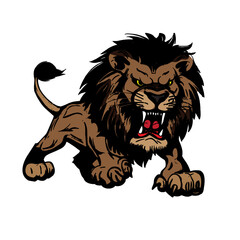 ferocious lion vector illustration
