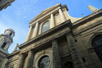 Street view at Saint-Sulpice, Paris, France