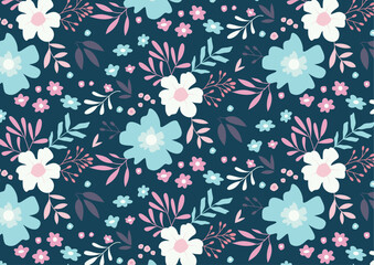 Fototapeta na wymiar Vector pattern leaf and flower collection. Seamless vector texture.
