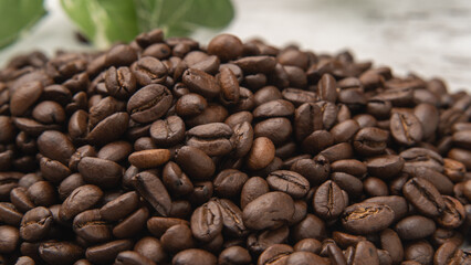 コーヒー豆　クローズアップ