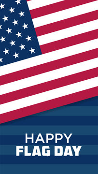  Flag Day in the June 14 United States, vector illustration, best for social media post template, greeting card,portrait orientation background