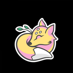 Fox sleeping mascot