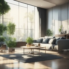 modern living room, architectural design, contemporary modern nature