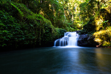 Stunning powerful waterfall spotted while hiking the Canungra Creek Circuit trail, Lamington...