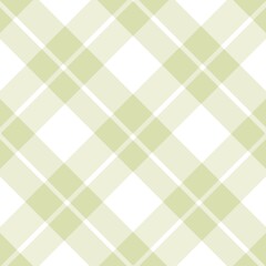 Seamless green and white tartan plaid pattern. 