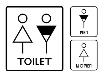 WC Symbole, signs, icons, sanitär, piktogramm