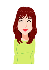 笑顔の若い女性