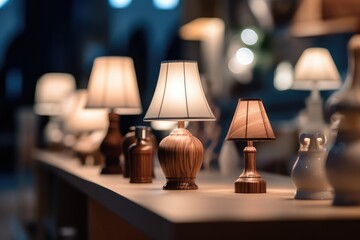 Table lamps in a close-up shot, macro shot - made with generative AI tools