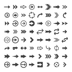 Arrow pictogram collection. Set of arrows.