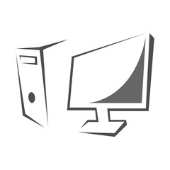 Computer PC icon logo design