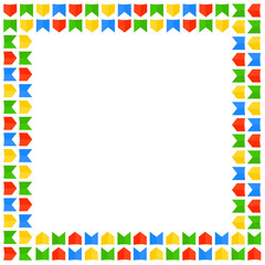 Colored flag square. Social network layout with space for June party text.