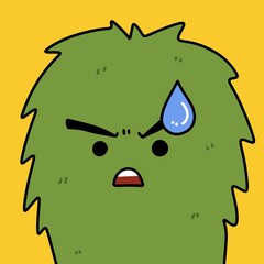 cute cartoon on yellow background