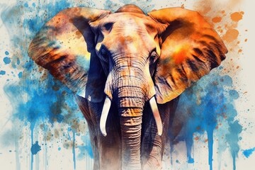 Elephant. Elephant illustration watercolor 