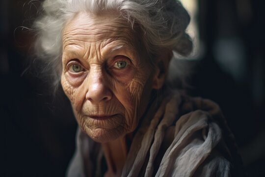 Old Woman Zombie Or Monster, Horror Concept. AI Generated, Human Enhanced