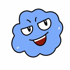 cute cloud cartoon on white background