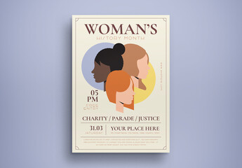 Flat Design Woman's History Month Flyer Layout