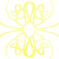 Yellow Watercolor Lines Doodle Background