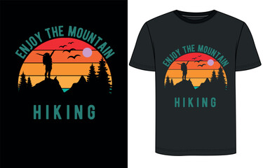 Hiking and camping t-shirt design 