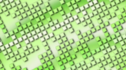 Illustration of a light green background with slanted square mosaic effects