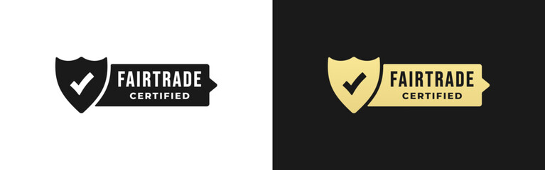 Fairtrade logo or Fairtrade label vector isolated in flat style. Simple Fairtrade logo vector for product packaging design element. Fairtrade label for packaging design element.