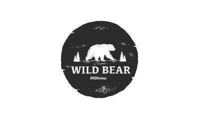 wild Bear logo design vector premium, emblem logo vintage illustration