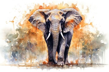 Elephant. Elephant illustration watercolor