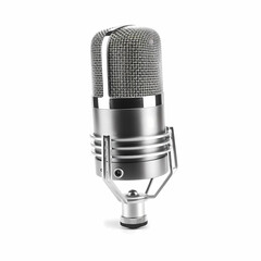Podcast Microphone Isolated White Illustration